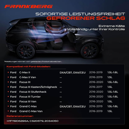 Frankberg aircocompressor compatibel met C-Max II DXA/CB7 DXA/CEU 1.6L 2016-Today Focus III 1.5L 1.6L 2011-Today Focus III Turnier 1.5L 1.6L 2011-Today Vervang# H1F119D629GA