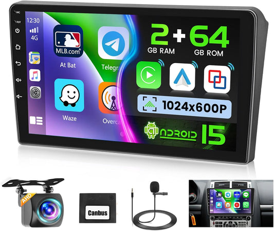 Android Autoradio – Multimedia Systeem – Car Multimedia – Auto Stereo – 9 Inch Touchscreen – Wireless CarPlay & Android Auto – GPS Navigatie & Achteruitrijcamera - QUORE