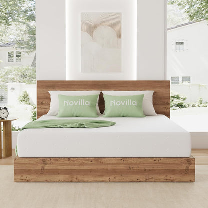 Novilla Matras, 140 x 200 cm, tweepersoonsmatras, hoogte 18 cm, geltraagschuim, ademend schuim van bamboevezel, perfecte ondersteuning, huidvriendelijk