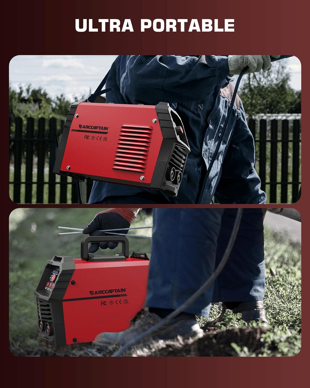 ARCCAPTAIN ARC 200 Lasapparaat: 200A IGBT DC lasapparaat met LED-display, synergetische bediening, lift TIG draagbaar compact elektroden lasapparaat