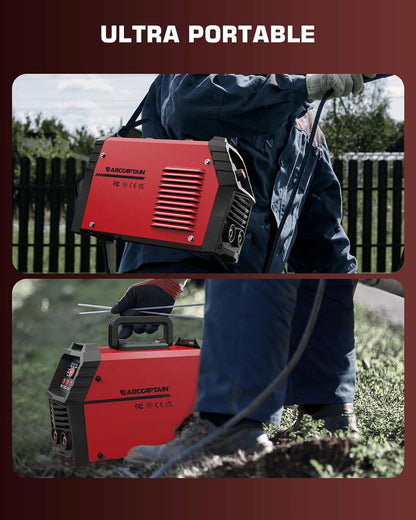 ARCCAPTAIN ARC 200 Lasapparaat: 200A IGBT DC lasapparaat met LED-display, synergetische bediening, lift TIG draagbaar compact elektroden lasapparaat