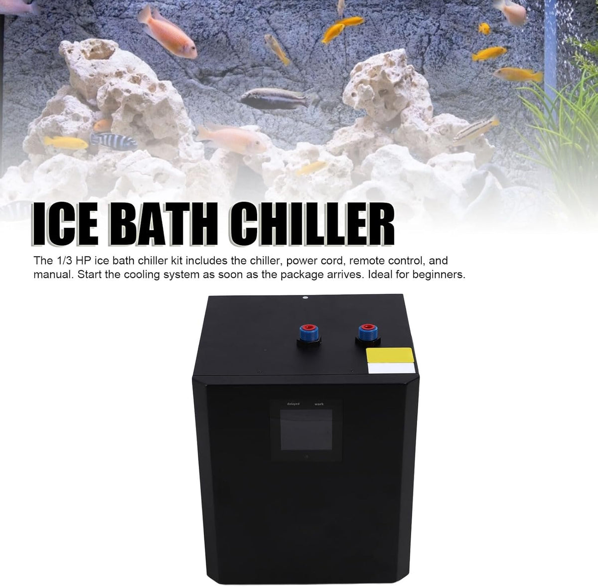 Ijsbad-Waterkoeler – Ijsbadkoeler – Koude Duikkoeler – Badkuipkoeler – Ijsbad Koelsysteem – 79Gal 300L, 1/3 Pk – Temperatuur 0 Tot 50°C – Touchscreen En Afstandsbediening
