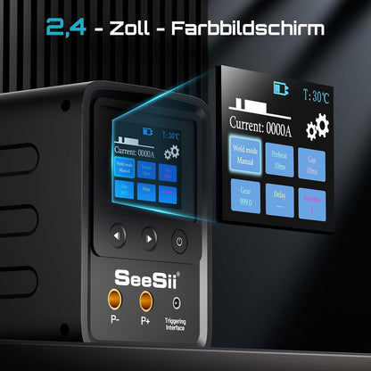 SEESII spot welder machine voor accu's met condensatoren: 10080W accu lasapparaat met heteluchtpistool-kit, spot welder voor 0,1-0,5 mm vernikkelde strips, 999 versnellingen voor 18650 lithium accu