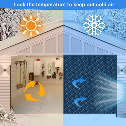 Garage Magnetisch thermisch geïsoleerd deurgordijn, garagedeurgordijnen, koud en waterdicht, winddicht en warmte-isolerend, Oxford stof, deurscherm isolatie afdekking voor de winter (zwart, 490 x 215