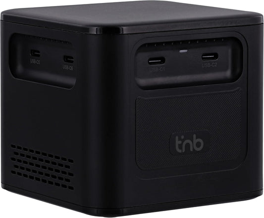 T'nB - Oplaadstation met 8 oplaadpoorten, PD 3.1-technologie, 380W, 6 USB-C-poorten en 2 USB-A-poorten, compact formaat - zwart
