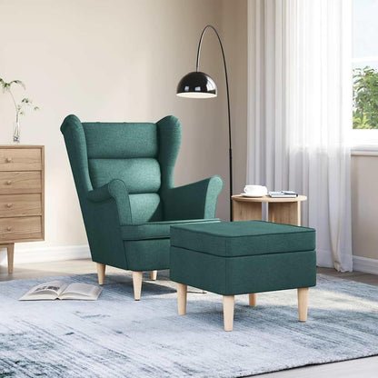 Gecheer 3307994 Armchair with Footstool, Dark Green Fabric Reclining Chair, TV Chair, Sleeping Chair for Living Room, Cinema Evening, Seniors