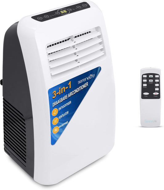 Mobiele Airconditioner Wit – Draagbare Airco, Mobiele Airco, Airconditioner, Airco Zonder Vaste Installatie – 7000 BTU Voor Ruimtes Tot 32 M² – 3-In-1 Koelen, Ontvochtigen En Ventileren