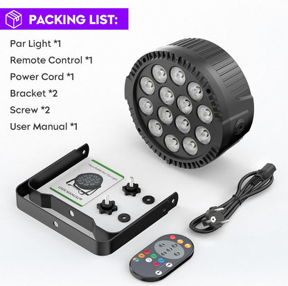 4 stuks led per schijnwerper podiumlicht met tas, 84 W RGBW DMX disco feestlicht met afstandsbediening automatische master-slave geluidsmodi voor DJ bar bruiloft Halloween Kerstmis