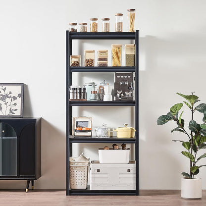 Opbergrek – Garagerek – Steekrek – Kelderrek – Werkplaatsrek – 5 Niveaus, Zwart – Draagkracht 907 Kg