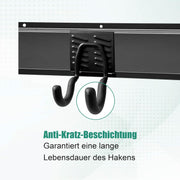 Gereedschapsrek - Gereedschapwand - Gereedschaphouder - Wandhouder - voor Tuingereedschap - Elektrisch Gereedschap - met 3 Paneele - 9 Haken - Veelzijdige Haakconfiguratie - Robuust - voor Garage - Tuin - 122 cm - Zwart