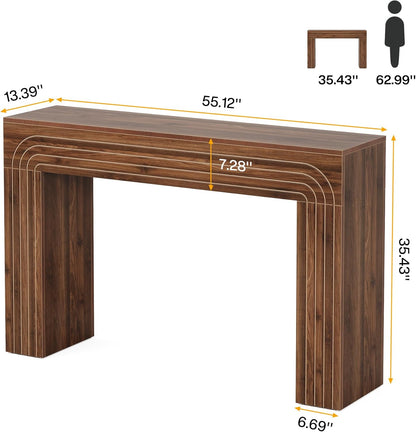 Tribesigns Console Table 140 x 34 x 90 cm | Coffee Table | Hallway Table for Small Spaces | Console Narrow Long in the Entrance | Hallway Living Room | Vintage Brown