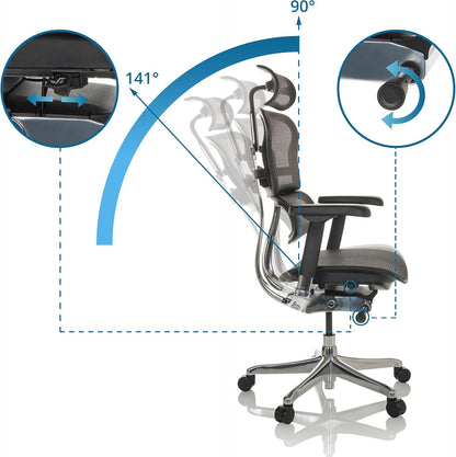 Ergonomische Bureaustoel – Kantoorstoel – Werkstoel – Directiestoel – Gamingstoel – 4D Verstelbare Armleuningen – Flexibele Lendensteun – Zwart I