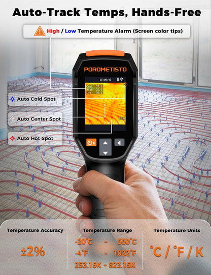 3 IN 1 Thermal Camera -20-550°C/-4~1022°F, 25 Hz Thermische Camera 15 kleurenpaletten, 240 x 240 resolutie Handheld Warmtebeeldcamera, Infrared Camera, Infrarood Camera