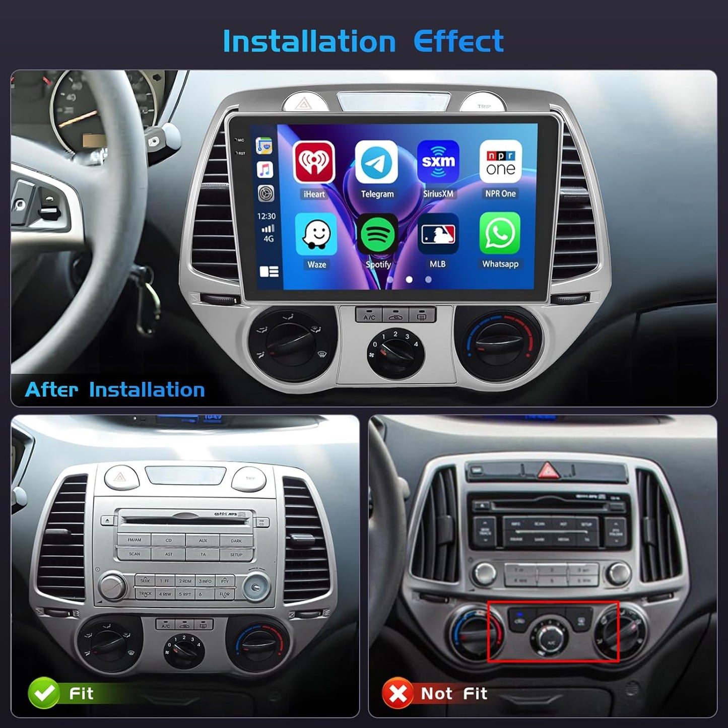 Autoradio – Multimedia Systeem – Navigatie – Touchscreen Radio – Android Radio – 9-Inch In-Cell Scherm – Draadloze CarPlay & Android Auto