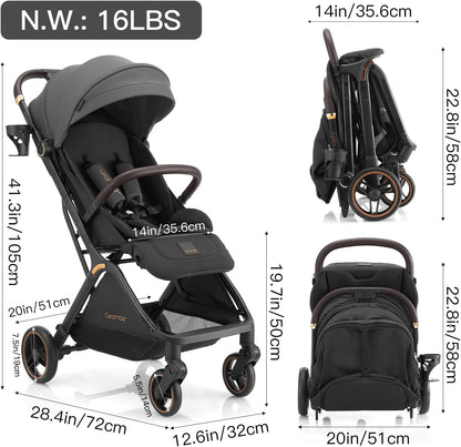 Gromast Wandelwagen van de baby A4 - Donkergrijs