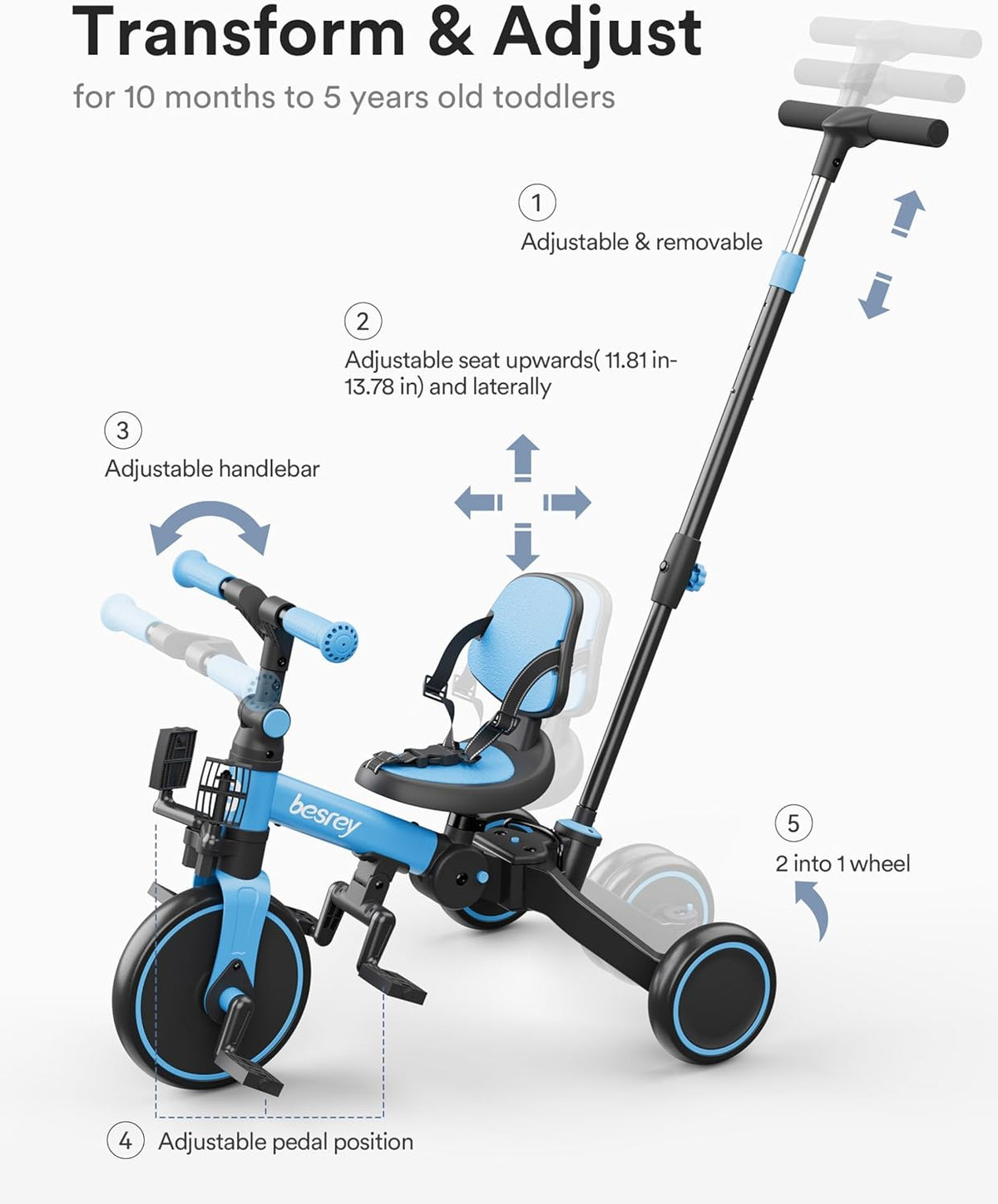 besrey 5 in 1 Peuter Fiets