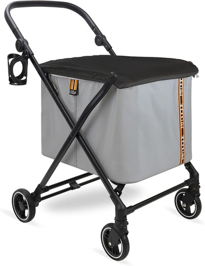 Boodschappentrolley Grijs – Winkelwagen – Winkelwagentje – Boodschappenwagen – Boodschappenkar – Tot 25 Kg Draagvermogen – 4 Draaibare Wielen