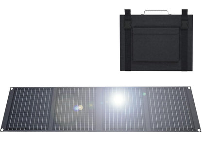 Portable, foldable solar panel kit, 100 W, monocrystalline, high efficiency, for charging portable batteries, campers, caravans (3.96 kg, 52 x 35 x