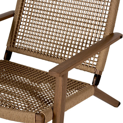 Dion rattan garden chair - with armrests - brown - QUORE