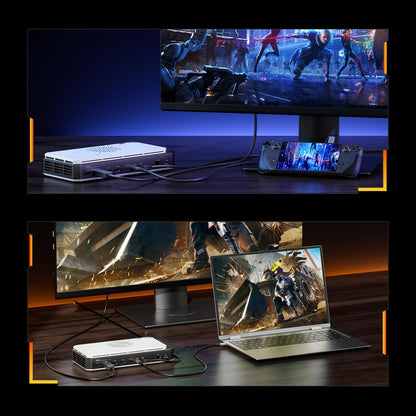 eGPU Dock – Externe Graphics Dock – Grafische Kaart Docking – Laptop GPU Expander – Externe GPU Behuizing – AMD Radeon RX 7600M XT 8GB GDDR6 – USB4.0 & Oculink Connectiviteit – M.2 NVMe SSD Slot – 4K Quad Display Support