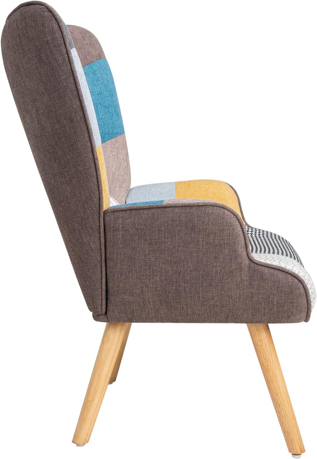 Gardenia Quebec Patchwork Relax Chair 69x75x95 - Rustic, Multicolor, Patchwork Chair - Relaxed, Living Room