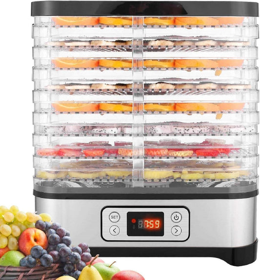 400 W droogautomaat met temperatuurregelaar, BPA-vrije dehydrator voor levensmiddelen, vlees, groenten en fruit, 8 etages