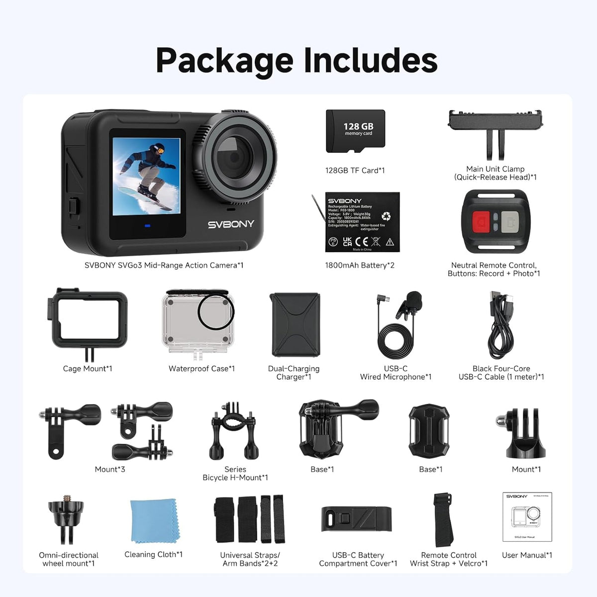 Actioncamera 4K – Actiecamera – Sportcamera – Outdoor Camera – Waterdichte Camera – Dual IPS Schermen – 30M Waterdicht Met Afstandsbediening
