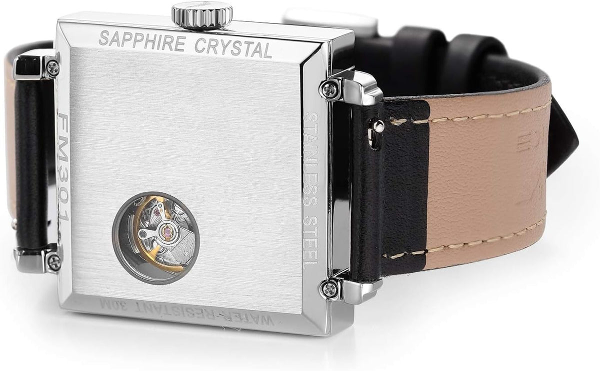 FEICE Unisex Square Watch Men's Bauhaus Automatic Watch Mechanical Watches Analog Wristwatch -Sapphire Mirror -34mm Case -FM301