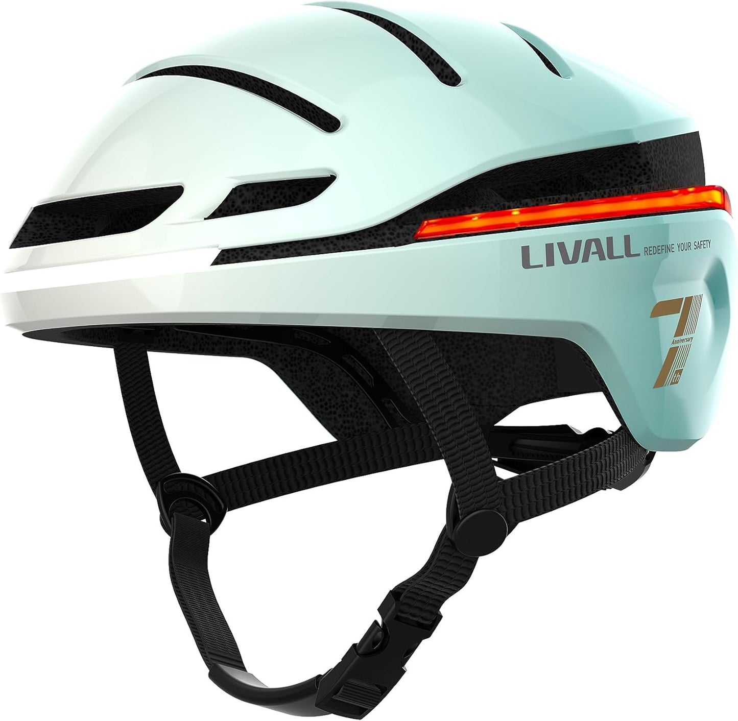 LIVALL EVO21 Smart Cycle Helm met Smart Lighting, 360 graden zichtbaarheid, valdetectie en SOS Alert, Mint, L (58-62cm)
