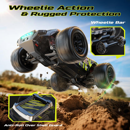 <font dir="auto" style="vertical-align: inherit;"><font dir="auto" style="vertical-align: inherit;">        DEERC 1:14 Brushless RC Car for Adults, 43MPH 4WD Off-Road RC Truck with 7-Color LED Lights, Metal Oil Shock Absorbers, 2x7.4V High-Capacity Batter
