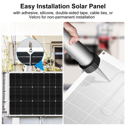 240 W 12 V flexibel monokristallijn zonnepaneel sets: 2 x 120 W flexibel zonnepaneel+30 A laadregelaar+Y-stekker mannelijk/vrouwelijk+zonnepaneel solar-kabel+O-ringaansluitkabel+metalen