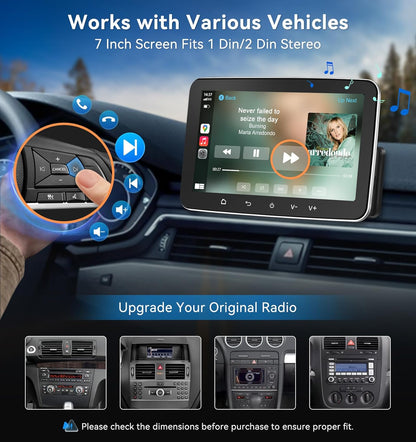 Autoradio – Autoradio Met Bluetooth – Auto Radio – 1-DIN Radio – Multimedia Radio – 7 Inch Touchscreen – Android 13 Systeem