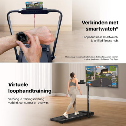 Mobvoi Home 3 in 1 Foldable Treadmill with 6% Incline Treadmat 2.5HP Compact Portable Treadmill Under Desk with Remote Control LED Display for Home Office 120kg 12km/h - QUORE