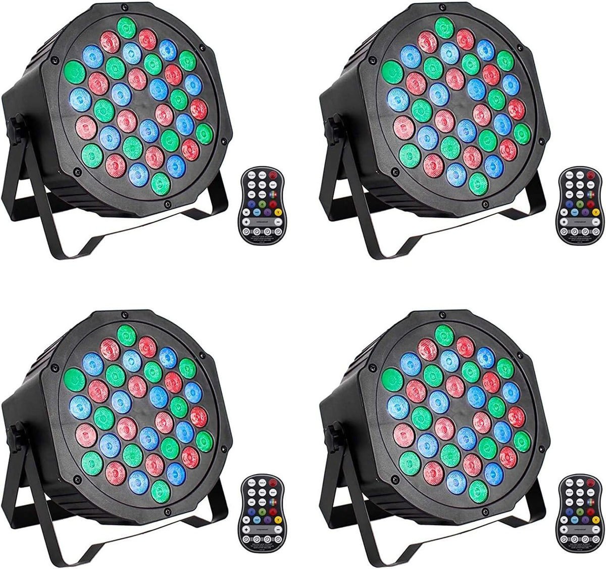 Oplaadbare LED PAR Lampen – DJ Verlichting – Podiumlampen – Feestlampen – Discoverlichting – 10 Uur Draadloos Gebruik – 7 Lichtmodi Met Afstandsbediening