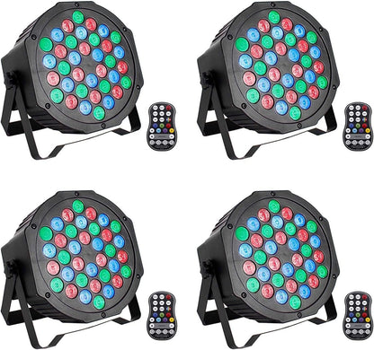 Oplaadbare LED PAR Lampen – DJ Verlichting – Podiumlampen – Feestlampen – Discoverlichting – 10 Uur Draadloos Gebruik – 7 Lichtmodi Met Afstandsbediening