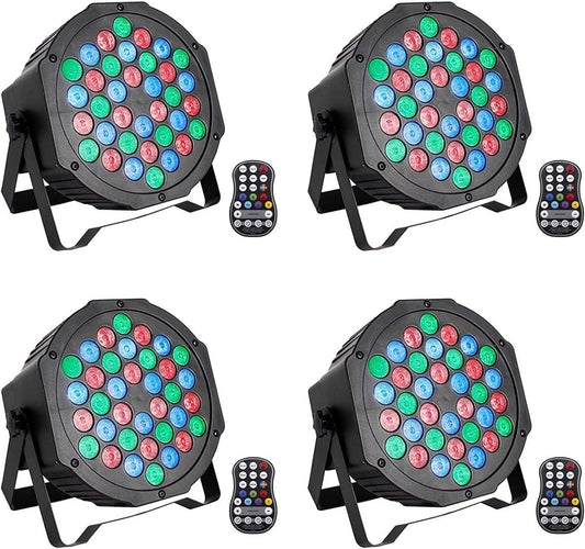 Oplaadbare LED PAR Lampen – DJ Verlichting – Podiumlampen – Feestlampen – Discoverlichting – 10 Uur Draadloos Gebruik – 7 Lichtmodi Met Afstandsbediening