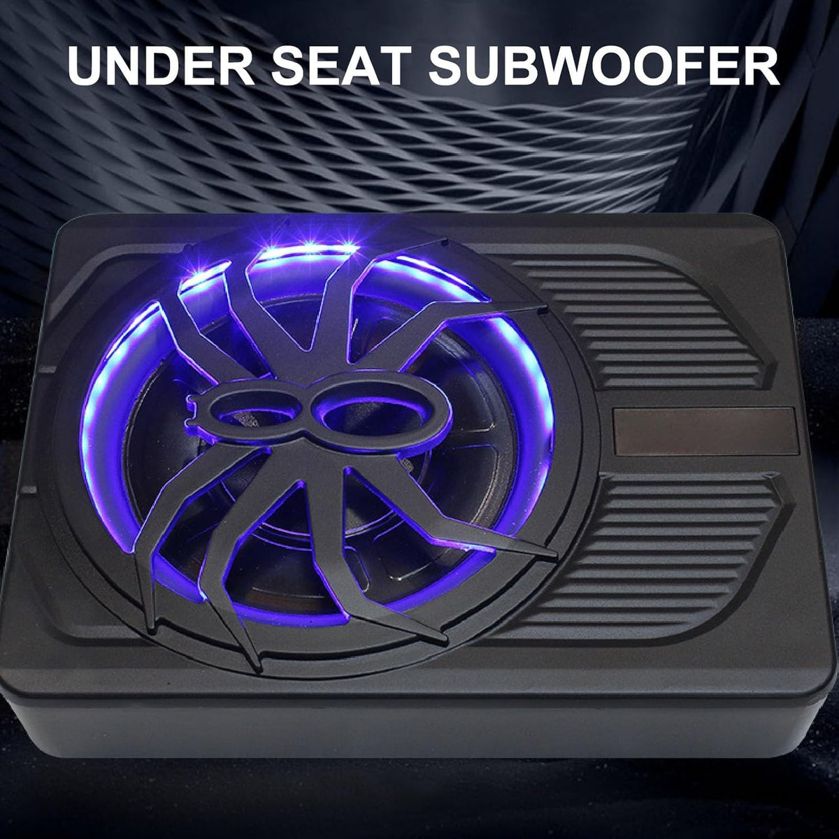 Ultradunne actieve subwoofer voor auto/truck, 10 inch, 800 W, met versterker, sterke bas, frequentie 20 Hz-150 Hz, inclusief bascontroller, met beschermingsfuncties, led-sfeerlicht (regenboog