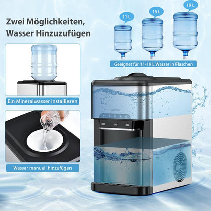 3-in-1 Waterdispenser – Ijsmachine – IJsblokjesmaker – Warmwaterdispenser – Koudwaterdispenser – Snel IJs in 10 Minuten – 3 Liter Waterreservoir