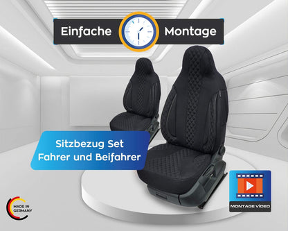 BREMER SITZBEZÜGE Autostoelhoezen voor piloten, compatibel met VW Golf 5, bestuurder en passagier vanaf 2003-2009, autostoelhoezen, set van 2, zwart