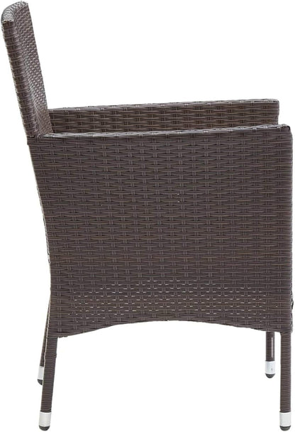 Festnight Set of 2 garden chairs, dining chairs, garden chair, chair, garden chair, garden chair, garden chair, garden furniture, chairs set, rattan chair, balcony chair, rattan chair, poly rattan, brown - QUORE