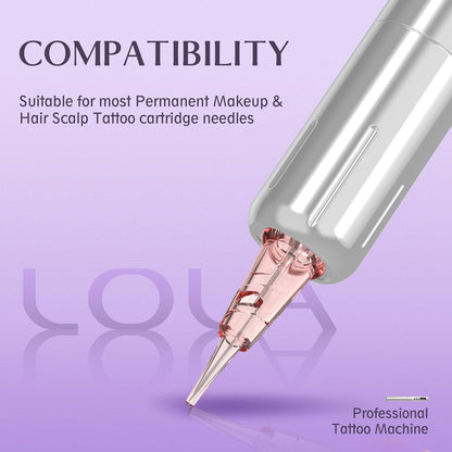 EZ Draadloze Tatoeage Machine - Permanente Makeup Tatoeage Pen Machine met 3 stuks Batterijvoeding voor Tatoeëerder en Tatoeage Beginner (LOLA AIR Zilver)