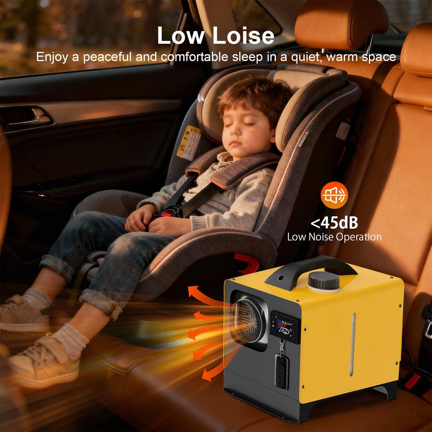 5-8KW Diesel Air Heater, 12V/24V Portable Diesel Heater, All in One Truck Heater with APP & LCD Monitor & Remote Control & Silencer, Fast Heating for Campervan, RV, Truck, Tent and Garage - QUORE