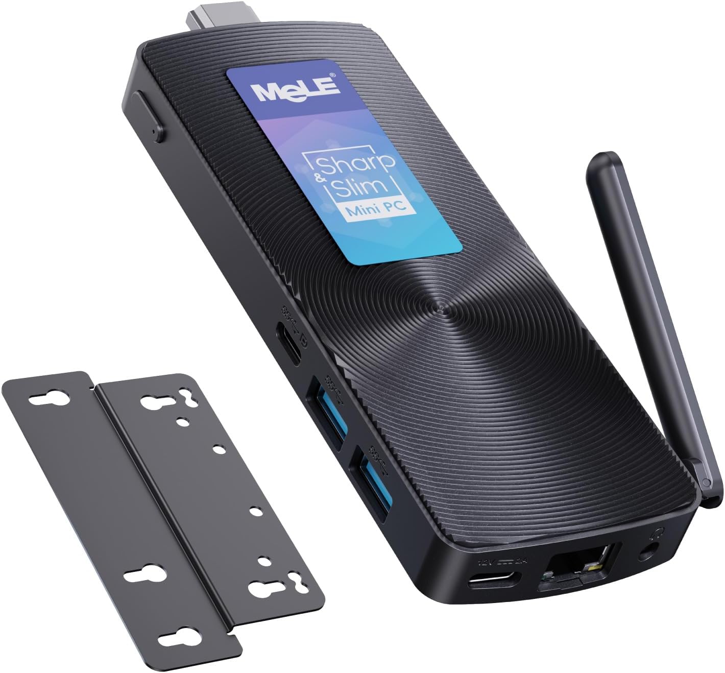 MeLE PCG02 Fanless Mini PC Stick N100 8GB 256GB, Ventilatorloze Micro PC, Ondersteunt Linux/Windows, HDMI/USB-C/Gigabit Ethernet - Voor Thuis, Kantoor, Industrieel, IoT
