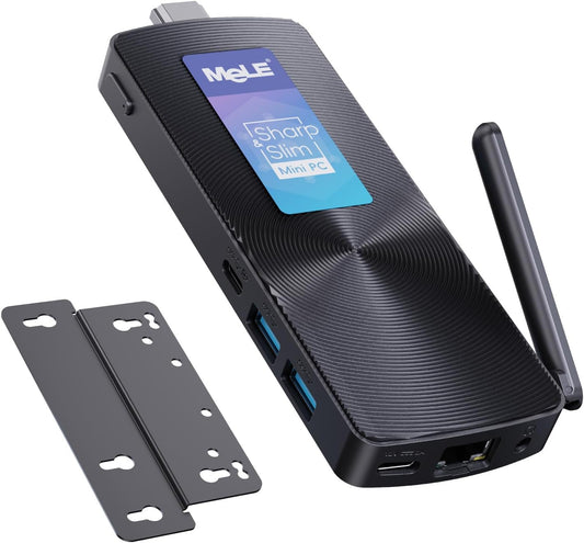 MeLE PCG02 Fanless Mini PC Stick N100 8GB 256GB, Ventilatorloze Micro PC, Ondersteunt Linux/Windows, HDMI/USB-C/Gigabit Ethernet - Voor Thuis, Kantoor, Industrieel, IoT