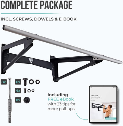 PULLUP & DIP - Muscle Up Pull-Up Bar for Wall – Outdoor & Indoor | Calisthenics | Stainless Steel Weatherproof Pull-Up Bar for Front Lever, Back Lever & Home Gym - QUORE