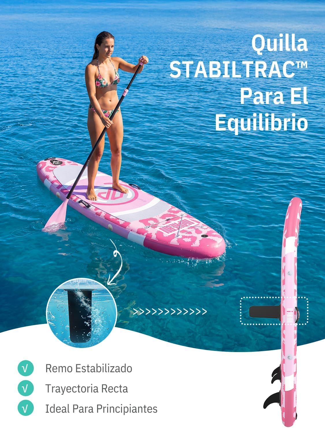 Niphean SUP Board met Stabiele Vin en Duurzame, Stand up Paddle Board Accessoires, 305cm Paddle Board voor Volwassenen & Jeugd, Ideaal voor Beginners, Veelzijdige Yoga