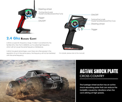 WLtoys XKS A979 Remote Control Off-road RC Car High-speed Water Proof 1:18 2.4G 4WD Foot AlloyToys For Boys Birthday Gifts A979 (A979 1B Red black)