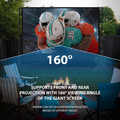 beamerscherm met statief, 150 inch, draagbaar, indoor HD-scherm voor achterzijde, projectiescherm met draagtas, in hoogte verstelbaar, voor camping en thuisbioscoop