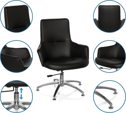 HJH Office Lounge/Recliner Chair, Shake 300 faux leather black