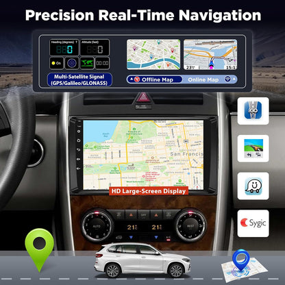 Android Autoradio voor Mercedes Benz A/B/V Klasse & Sprinter W169 W245 B200 Vito Viano, Draadloze CarPlay Android Auto, GPS WiFi, DSP, Plug & Play Radio + Achteruitrijcamera